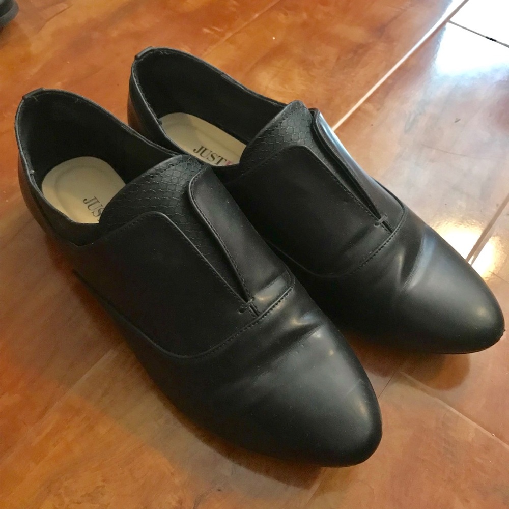 Just Fab Faux Leather Flats